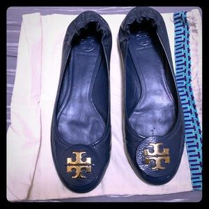 Tory Burch Blue Reva Flats